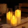 6Pcs Led Flameless Electric Candles Lamp Acrylic Glass Battery Flickering Fake Tealight Candle Bulk for Wedding Christmas 240514