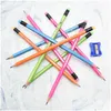 Pencils Wholesale Creative Hb Pencil With Eraser Student Pens High Quality Color Brilliant School And Office Stationery 96 Pcs 24030 Dh71V