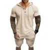 Summer Nuovo Waffle Shorts corto Shorts American Hooded T-shirt Henry Casual Suit M514 48