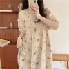 Vêtements de nuit pour femmes vol de nuit florale femmes femmes coréennes en dentelle d'été une pièce pyjamas robe courte bouton nocturne nocturne somnolence