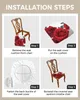 Couvercles de chaise de la Saint-Valentin Rose Rose Rose Blanc Elastic Soutr Cover Holbovers pour la salle à manger Protector Stretch