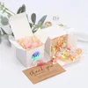 Presentförpackning 100st 4x4x4cm Kraft Paper Box Cosmetic Handmade Soap Candy Packing Små lådor för Baby Shower Wedding Birthday Party