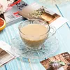 Canecas nórdicas alívio vintage padrão de flores café luxuoso café com chá de leite xícaras de leite com copo de vidro condensado