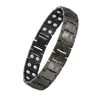 Mens Jewellery Magnetic Therapy Health Antisnoring Stainless Steel Bracelet for Men Adjustable Pulsera Hombre 240423