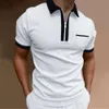 Designer Polo New Polo Polo Men Men Europe et Américain pour hommes Flip Collar Slim Fit Pocket Pocket Men's T-shirt A-3