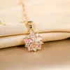 Colliers de pendentif Nouveaux colliers en acier inoxydable pendant rose romantique rose romantique