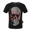 men's designer t shirt devil bear rhinestone skull classic high quality soft comfortable hip hop street pp casual top PP2206