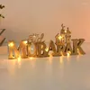 Dekoracja imprezy drewniana eid murbark wystrój stolika Ramadan Mubarak lampa ozdoby prezenty Muzułmańskie Islamskie Festiwal Materiały domowe