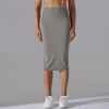 Kvinnors avslappnade höga midja midi kjol fast färg höft täcke kirttennis kjol atletiska skorts för kvinnor träning avslappnad