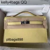 Bolsa keliys couro genuíno 7a ao ar livre feminino bolsas de bolsa de bolsa de bolsa artesanal costurada 22cm designers Pochette Azul amarelo Muitos swift Leatherqq26Va