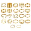 Mescola anello di trattenere dimensioni set per donne 22 pezzi/set vintage argento oro anelli di farfalla per le dita dei dita gifts Girls Snake Chain Anello impila