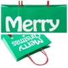 Green Handle Christmas Wrap with Red Kraft Bags Stripe Snowflake Print Xmas Gift Paper Bol