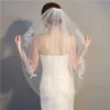 Hair de mariage bijoux en cristal maride dentelle de listes appliqués veils de mariée 1 niveau