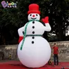 Nouvelle arrivée 5mh Géant gonflable Snowman Inflation Cartoon Cartoon Snow Ball Personnage pour la fête de Noël Décoration des événements Toys Sport