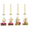 Candle Holders Santa Claus Snowflake Star Candlestick Desktop Iron Holder For Home Table Ornaments Christmas Year Party Decoration