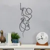 Black metal wall art wall hanging decoration abstract iron wall sculpture minimum line home decoration technology240513