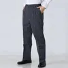 Pantaloni da uomo pantaloni da chef comodi unisex con tasche in vita elastica per il servizio di ristorante uniforme da cucina trasparente
