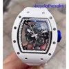 Lastest RM Wrist Watch RM055 Automatisk mekanisk klocka RM055 White Ceramic Japan Limited Edition Fashion Leisure Business Chronograph