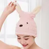 Serviette mignon dessin animé animal sèche capuchon de cheveux secs épaissis super absorbant microfibre rapide Baignage enveloppé de baignoires