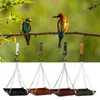 Autres fournitures d'oiseau en cuir de mangeur de colibri avec 4 chaînes de fer en fer en acier inoxydable mangeoires à crochets pour l'extérieur