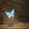 Настольные лампы романтические бабочки в форме светодиодного светодиода Ночной свет уютный прикроватный атмосфера