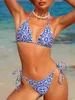 Женские купальные костюмы XS - L Printed Halter Strappy Bid Padded Bikini Wome Swimsuit Женщины с двумя частями Set Bather Count Sup Swim v5653