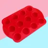 Baking Moulds Christmas Silicone Cake Mold 12 Hole Muffin Cup Qifeng DIV Household Kitchen Tools Two Piece Suit