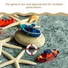Décorations de jardin 10pcs Mini Méditerranée Style Swimming Ring Life Buoy Resin Figurine Craft Miniature Sea Decoration (rouge)