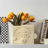 Vases Human Face Luxury Living Room House Decorations Flower Ceramic Vase For Dried Flowers Pot Home Plant Table