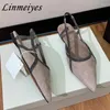 Casual schoenen 2024 String Bead Flat Women Pointed Toe ondiepe Slingbacks Runway Luxury kwaliteit Suede Leather Walk Woman