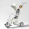 Strollers# Childrens Tricycle Multifunction Folding Baby Stroller Three Wheel Bidirectional Pram for Kids Trolley Carriage H240514