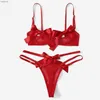 Ensembles de soutien-gorge Sexe sous-vêtements en dentelle Femme Femmes sous-vêtements Transparent Bra Party Set Lace Underwear Bra + Hollow Thong Set Underwear Set XW