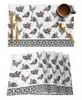 Table Mats 4/6 Pcs Retro Rooster Hen Floral Texture Placemat Kitchen Home Decoration Dining Coffee Mat