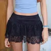 Skirts Lace A-Line Skirt Coquette Style Bow Mid-Waisted Mini Women'S Thin Low Waist Fashion Sexy A Line Miniskirt 2024