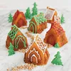 Moldes de cozimento 1 PC Small House Cake Mold Silicone Christmas 6 Chiffon Diy Fondant Pan de molde de forma diferente