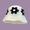 63Colors Koreaanse handgemaakte emmer hoed herfstmuts dames gebreide hoed y2k fashion bloemen winterbeanies vissermans hoed 240507