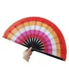 Fans portant à la main LGBT Fan arc-en-ciel pliant coloré pour femmes hommes Pride Party Decoration Music Festival Events Dance Rave Supplies