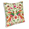 Travesseiro Flores mexicanas Capas de padrão Decoração de casa Tenango Fabric bordado México Floral Craft Capa Fronha quadrada