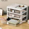 Lagringslådor BINS Student Double/Three Layers Creative Desk Organizer Stationery Holder Multiple Compact with Transparent Drawer Storage Box S24513