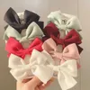 Hair Accessories 4 pieces/set of Korean sweet solid color bow hair clips suitable for children and girls exquisite handmade hair clips headwear hair clips d240514