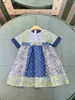 Top Skirt Baby Print Print Splicing Designs Princess Dress Tamanho 100-160 cm Roupos de designer de designers Summer Girls Partydress 24April