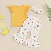 Clothing Sets Blotona Baby Girl 2Pcs Summer Outfits Sleeve T-shirt Tops Chicken Print Flare Pants Set Toddler Casual Clothes 6M-4Y