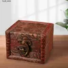 Pudełka do przechowywania pojemniki na wiejskie drewniane biżuteria Zamknięcie pudełka do przechowywania pudro