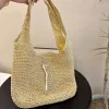 Bolsa de grife feminino bolsa de luxo Raffias Bolsas de palha empolgadas à mão 2024 Totes de bolsas de ombro de compras