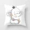 Pillow Cartoon Baby Elephant Printing Car canapé de voiture Cover Home Decoration Fresh and Simple