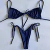 Swimons de maillots de bain pour femmes Bra G-strings Thongs bikini set à cravate latérale de maillot de bain enjolit