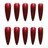 False Nails Wine Red Pointy Easily Patched Artificial For Fingernail DIY At Home