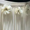Skirts Sweet Elegant Women Tulle Skirt Mesh Patchwork Transparent 3D Floral Long Slant Ruffled Irregular Korean Tutu