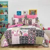 Ensembles de literie Patchwork Patchwork Coton Tandned Couperted Automne Hiver imprimé 3pcs / Set Quilts Base d'oreiller