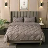 Beddengoedsets 2/3 -duiks zachte snuf geplooide vaste set pintuck decoratief dekbedoverdek 1 quilt 1/2 kussens